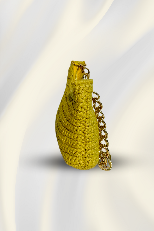 Rafya Omuz Çantası – Sarı