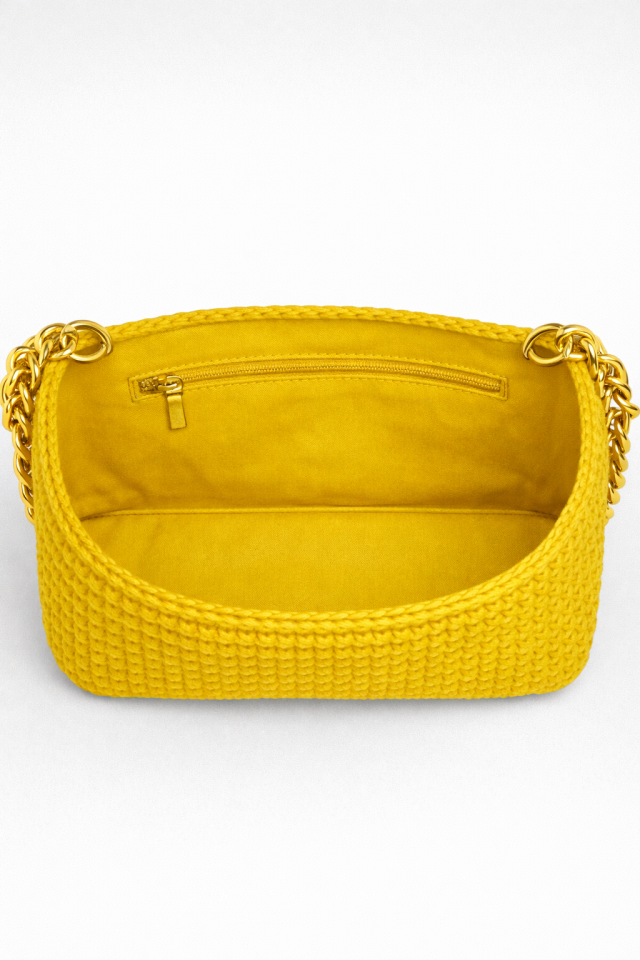 Rafya Omuz Çantası – Sarı