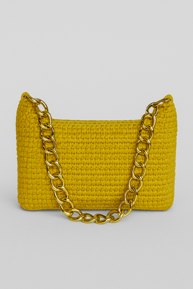 Rafya Omuz Çantası – Sarı