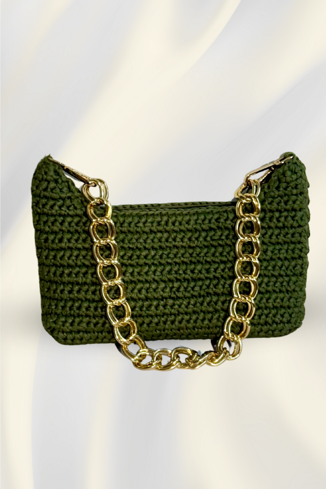 Rafya Omuz Çantası – Haki