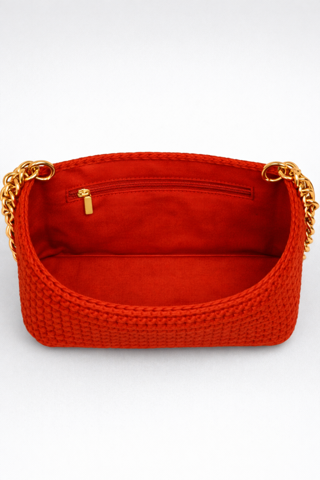 Rafya Omuz Çantası – Kırmızı