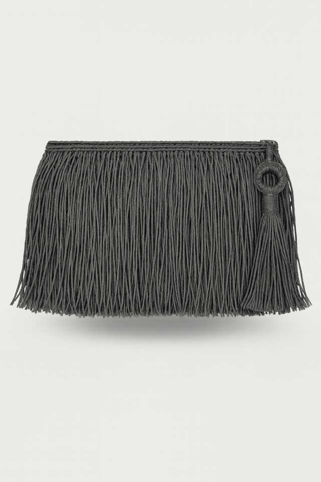Püskül Clutch – Gri