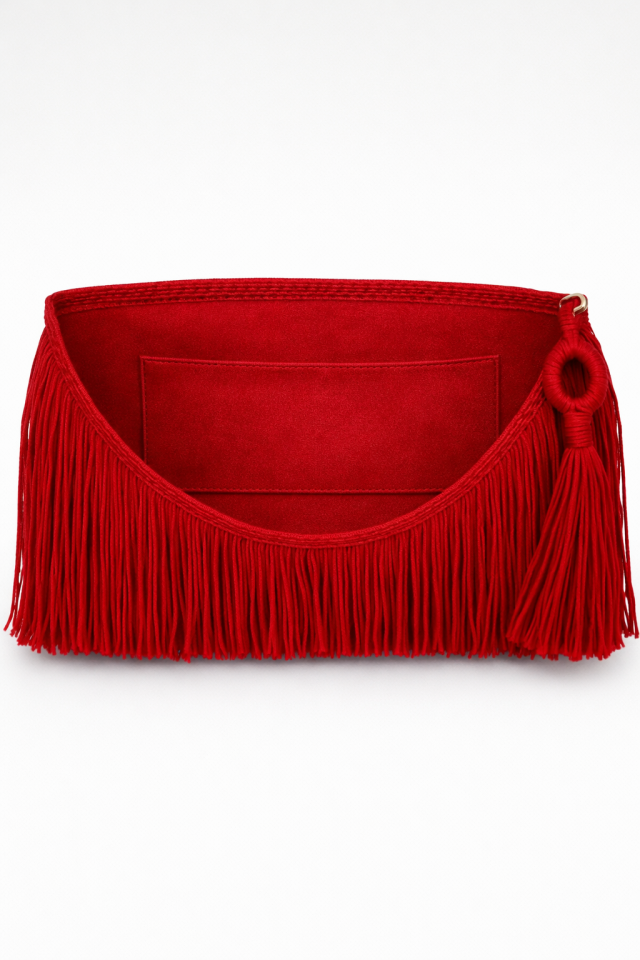 Püskül Clutch – Kırmızı