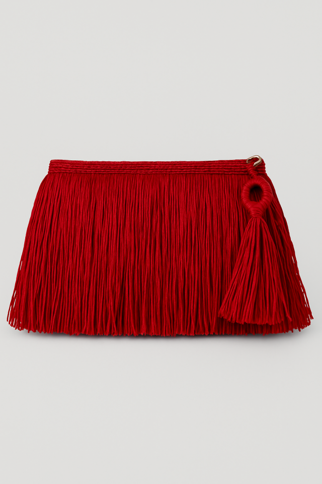 Püskül Clutch – Kırmızı