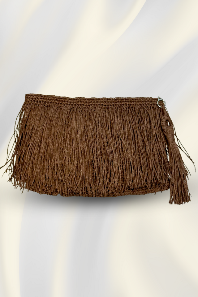 Püskül Clutch – Koyu Kahve