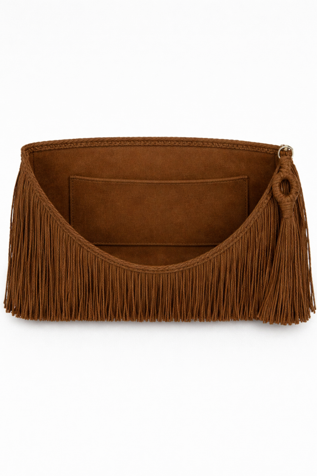 Püskül Clutch – Koyu Kahve