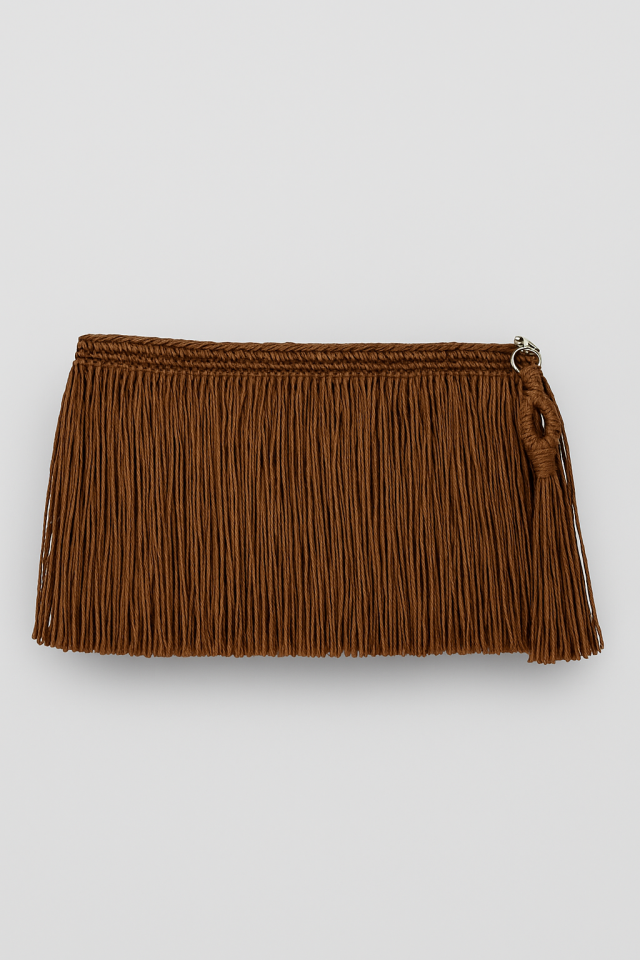 Püskül Clutch – Koyu Kahve