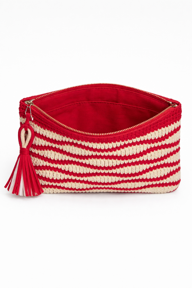 Dalga Clutch – Pembe&Beyaz