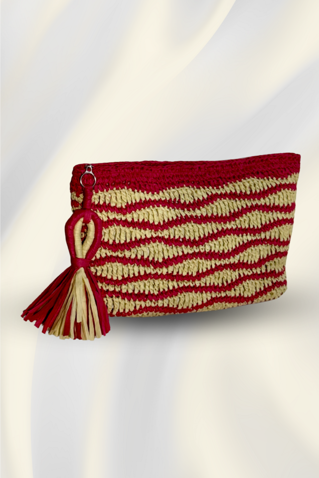 Dalga Clutch – Pembe&Krem