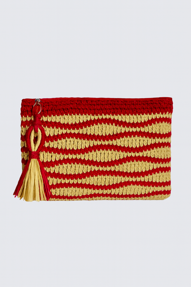 Dalga Clutch – Pembe&Krem