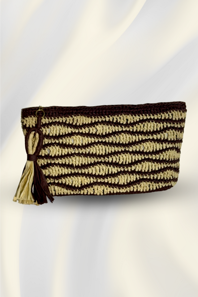 Dalga Clutch – Kahve&Krem