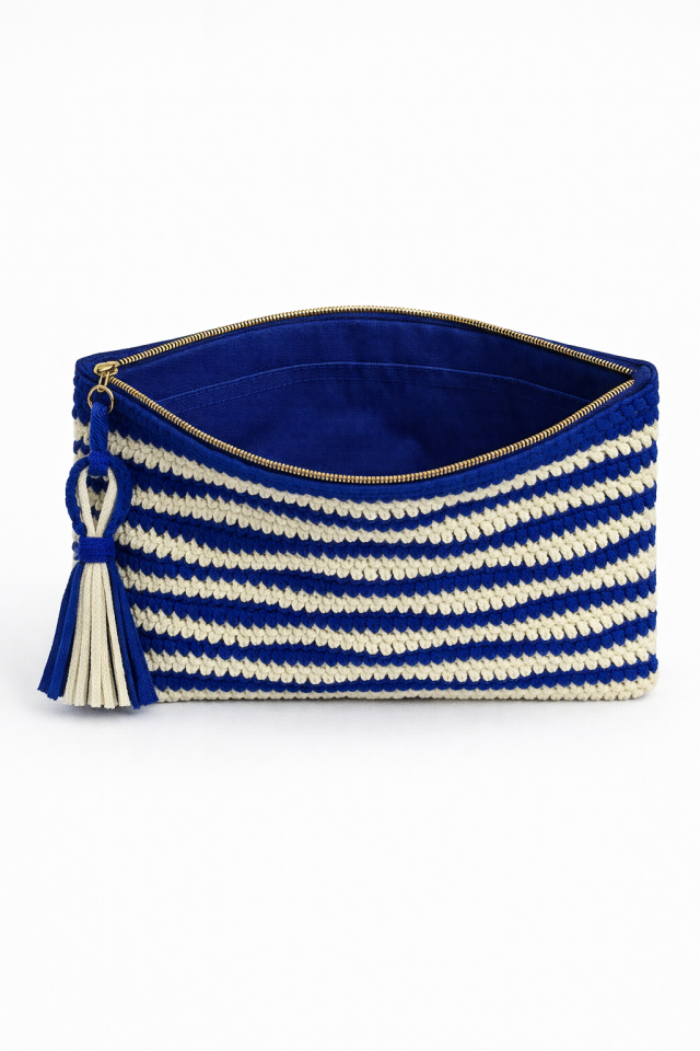 Dalga Clutch – Mavi&Beyaz