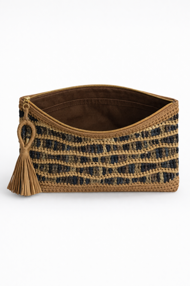 Dalga Clutch – Bronz&Çok Renkli