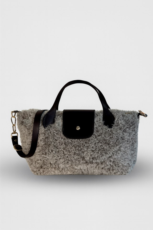 Kürk Çanta – Gri