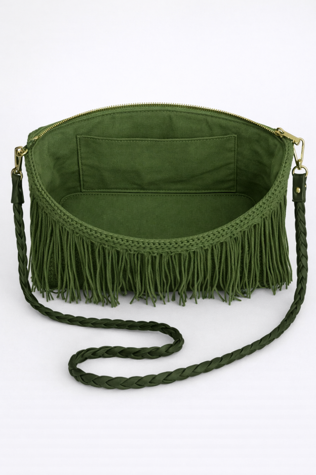 Püskül Zarafeti Çanta – Yeşil