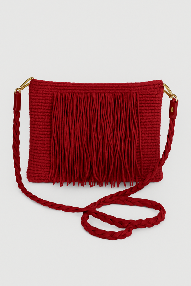 Püskül Zarafeti Çanta – Kırmızı