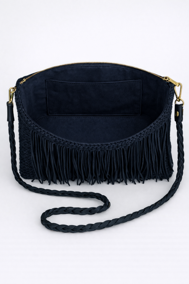 Püskül Zarafeti Çanta – Lacivert