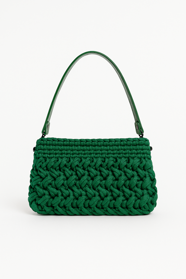 Kristal Örgü Gece Çantası – Yeşil