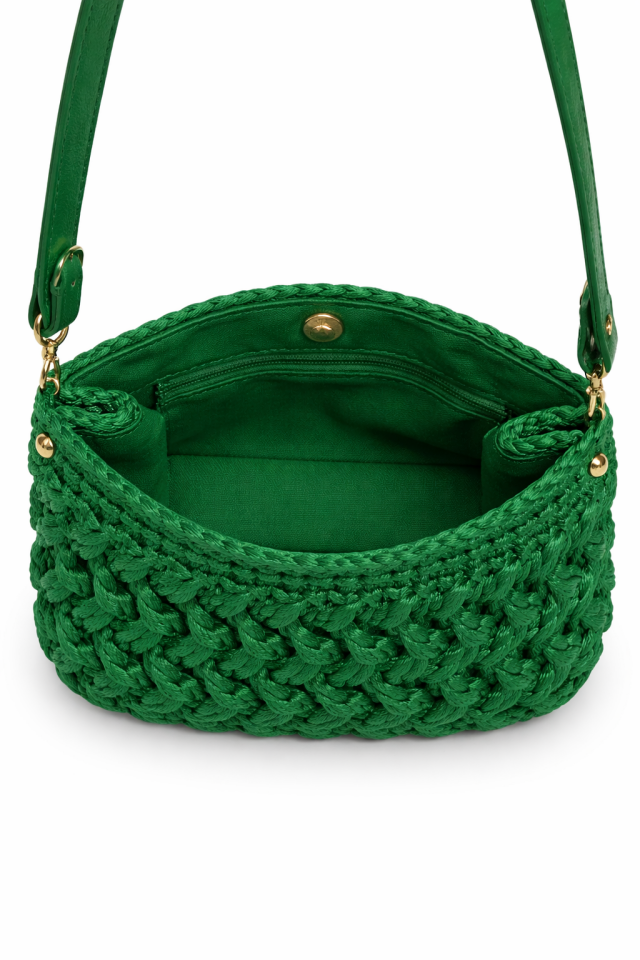Kristal Örgü Gece Çantası – Yeşil