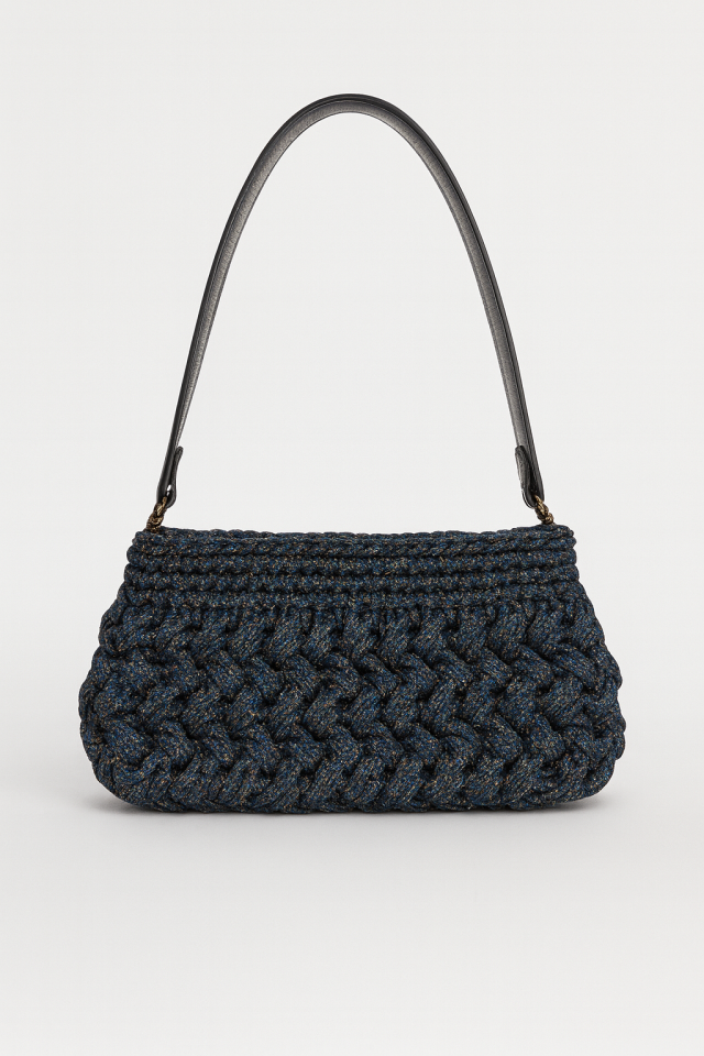 Kristal Örgü Gece Çantası – Lacivert