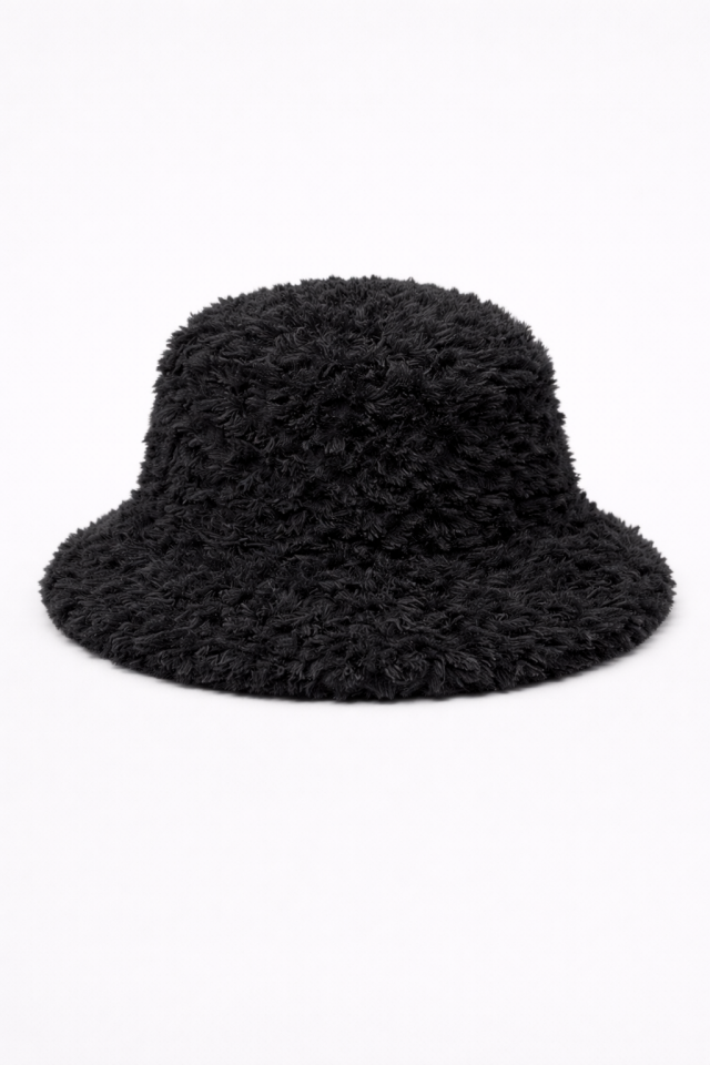 Yumuşak Kürk Şapka - Siyah