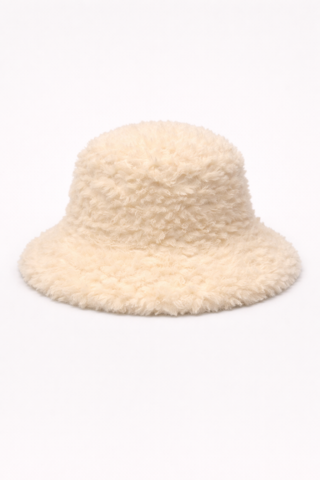 Yumuşak Kürk Şapka - Krem