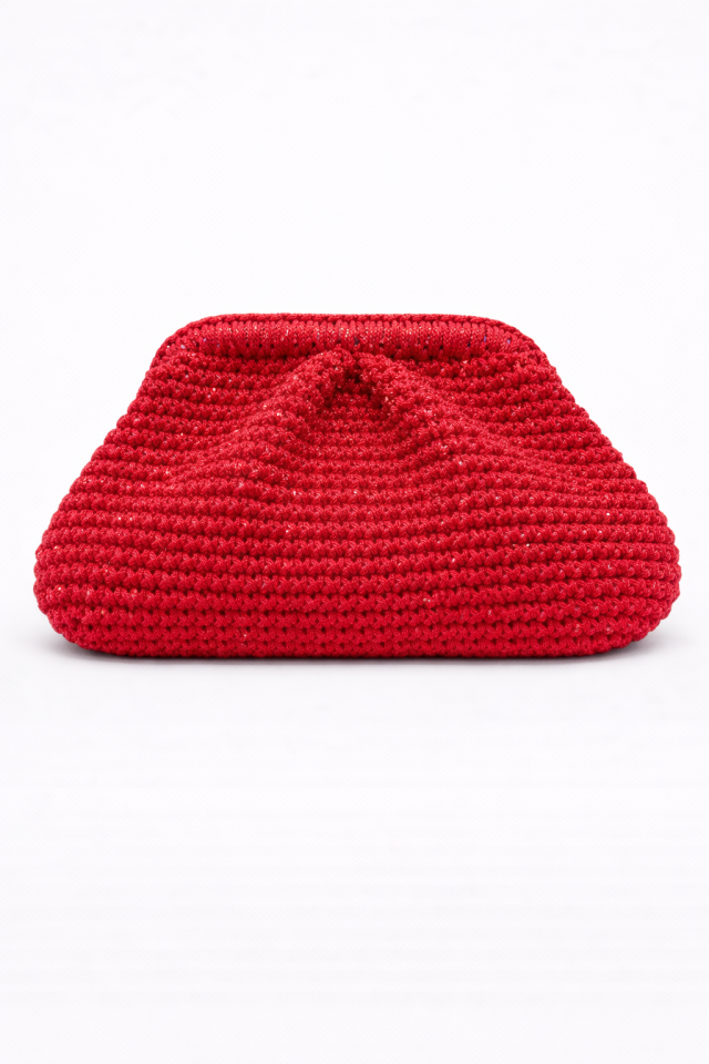 Büzgü El Çantası - Kırmızı