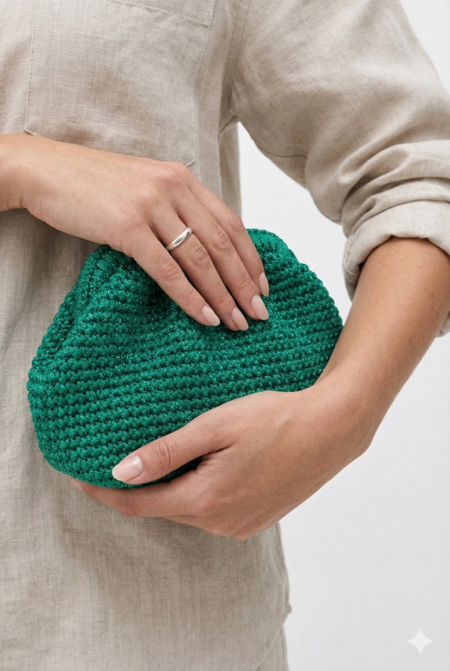 Büzgü El Çantası - Yeşil