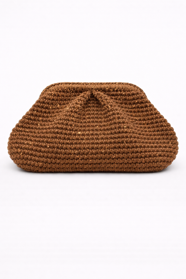 Büzgü El Çantası - Kahverengi