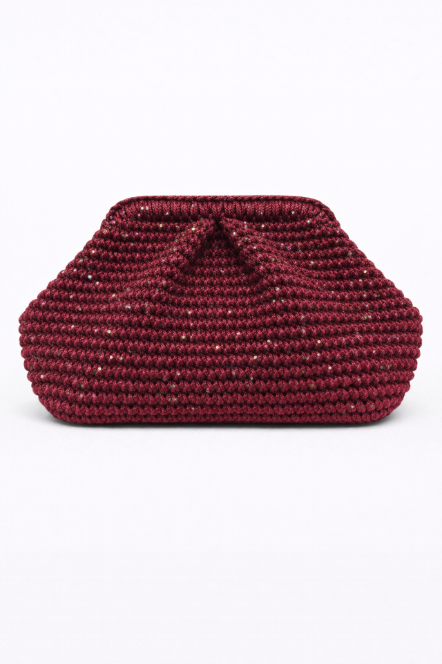 Büzgü El Çantası - Bordo