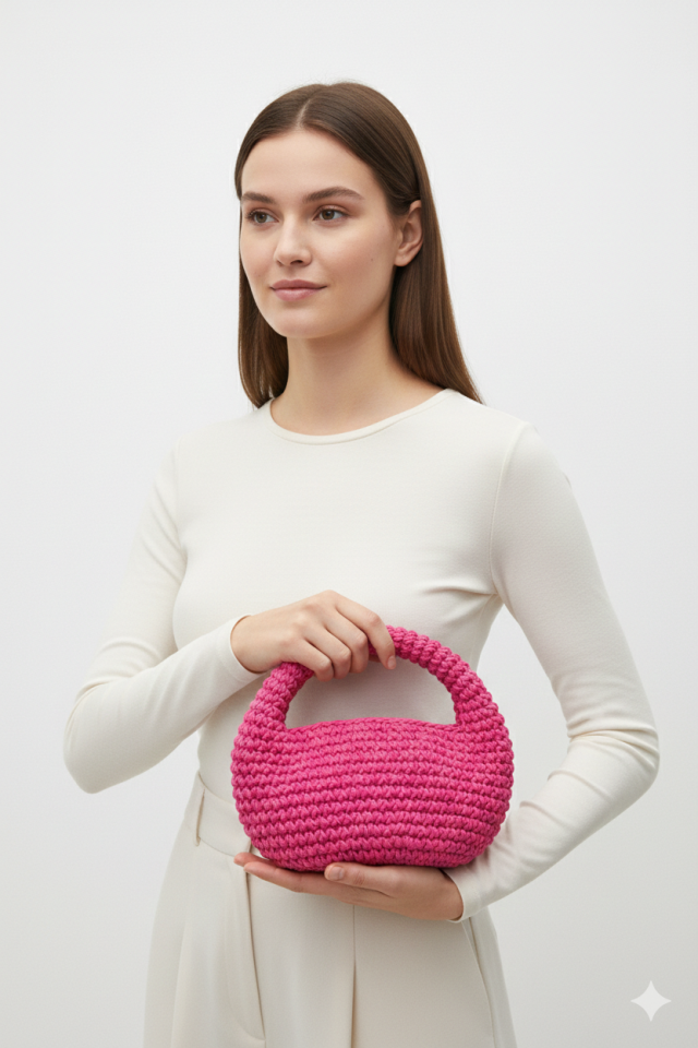 Yarım Ay El Çantası - Pembe