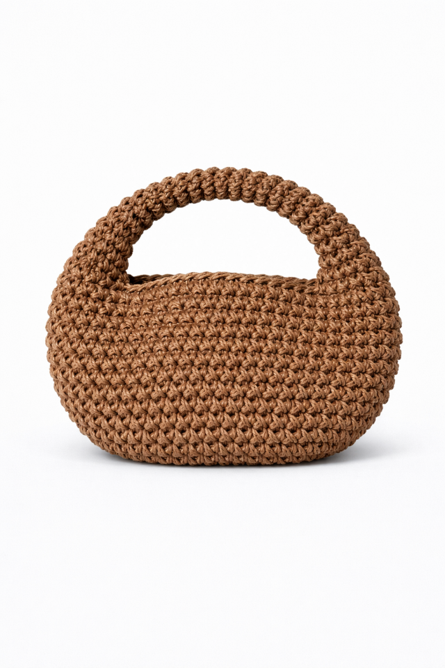 Yarım Ay El Çantası - Koyu Kahve