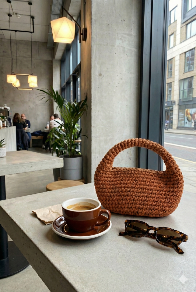 Yarım Ay El Çantası - Kahve