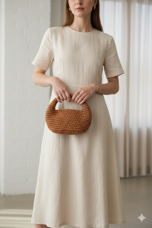 Yarım Ay El Çantası - Kahve