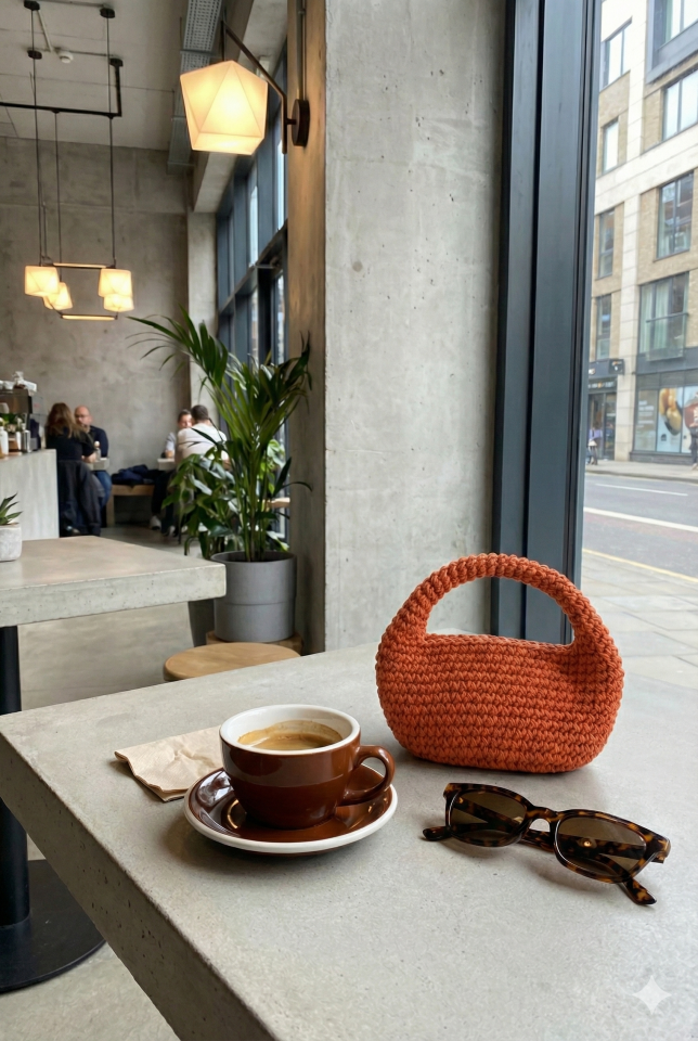 Yarım Ay El Çantası - Koyu Turuncu