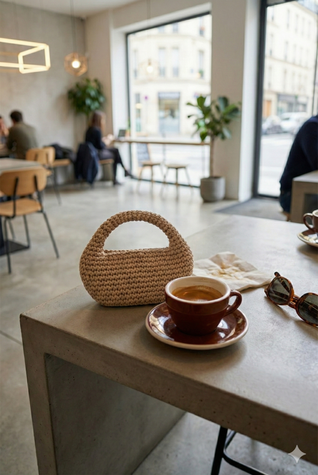 Yarım Ay El Çantası - Bej