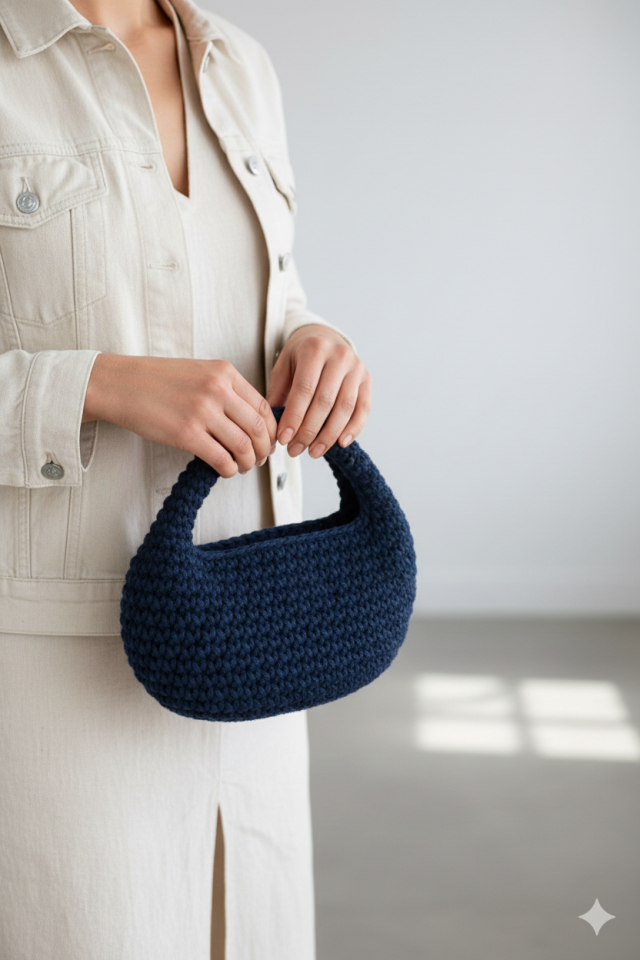 Yarım Ay El Çantası - Lacivert