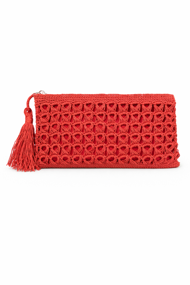 Oklava Model Clutch - Kırmızı