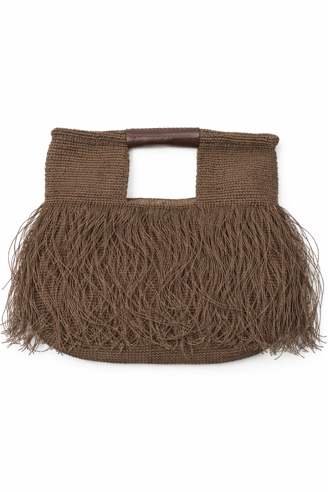 Büyük Püsküllü El Çantası - Kahverengi