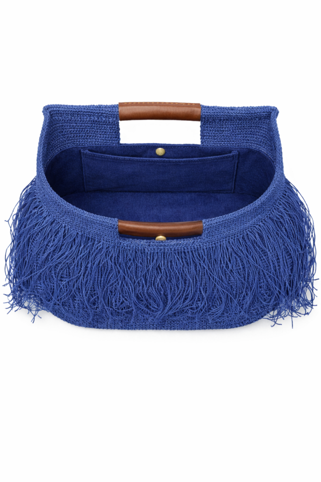 Büyük Püsküllü El Çantası - Lacivert