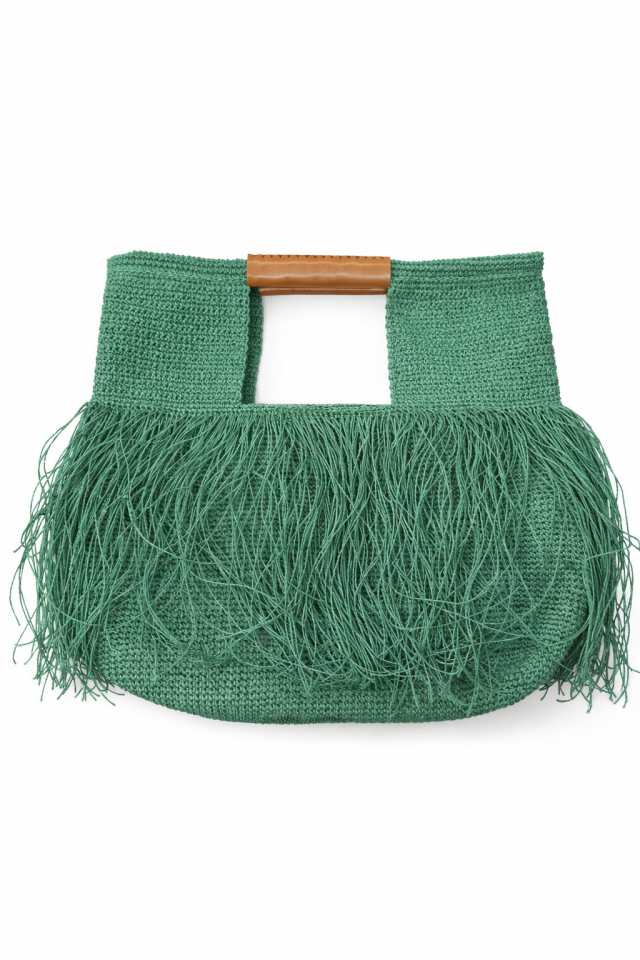 Büyük Püsküllü El Çantası - Yeşil