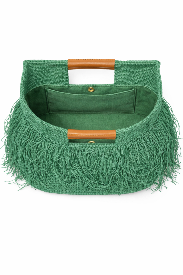 Büyük Püsküllü El Çantası - Yeşil