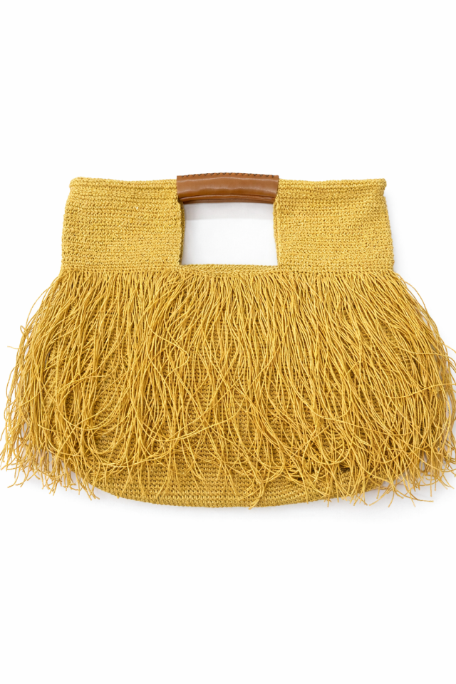 Büyük Püsküllü El Çantası - Bej