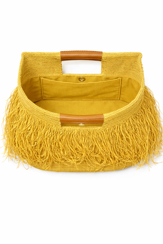 Büyük Püsküllü El Çantası - Bej