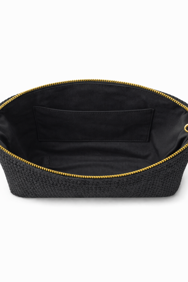 Nazar Gözlü Örgü Clutch – Siyah