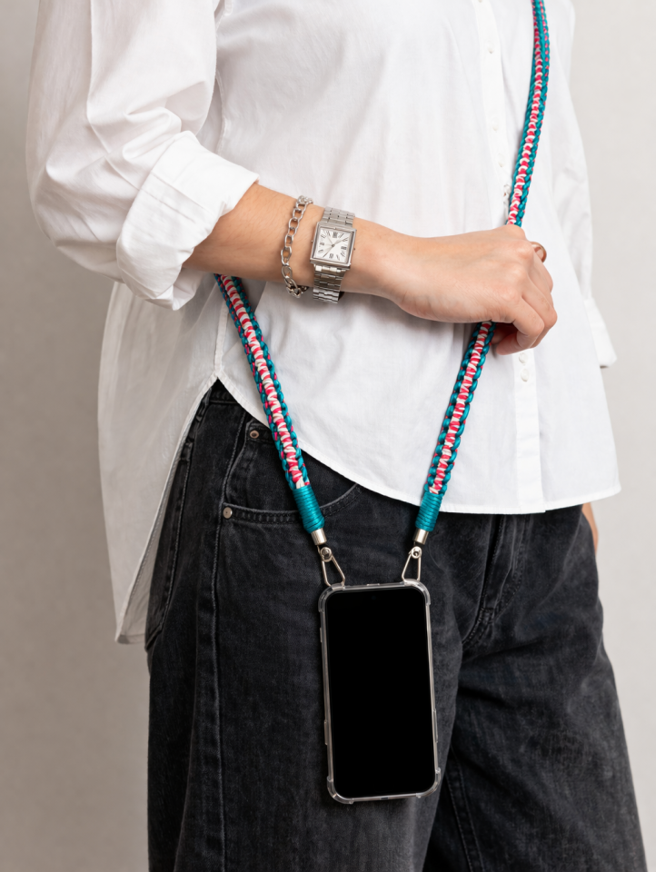 Örgü Telefon Askısı – Pembe&Yeşil