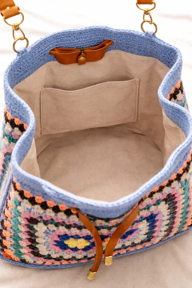 Büyük Deri Askılı Heybe Çanta – Mavi