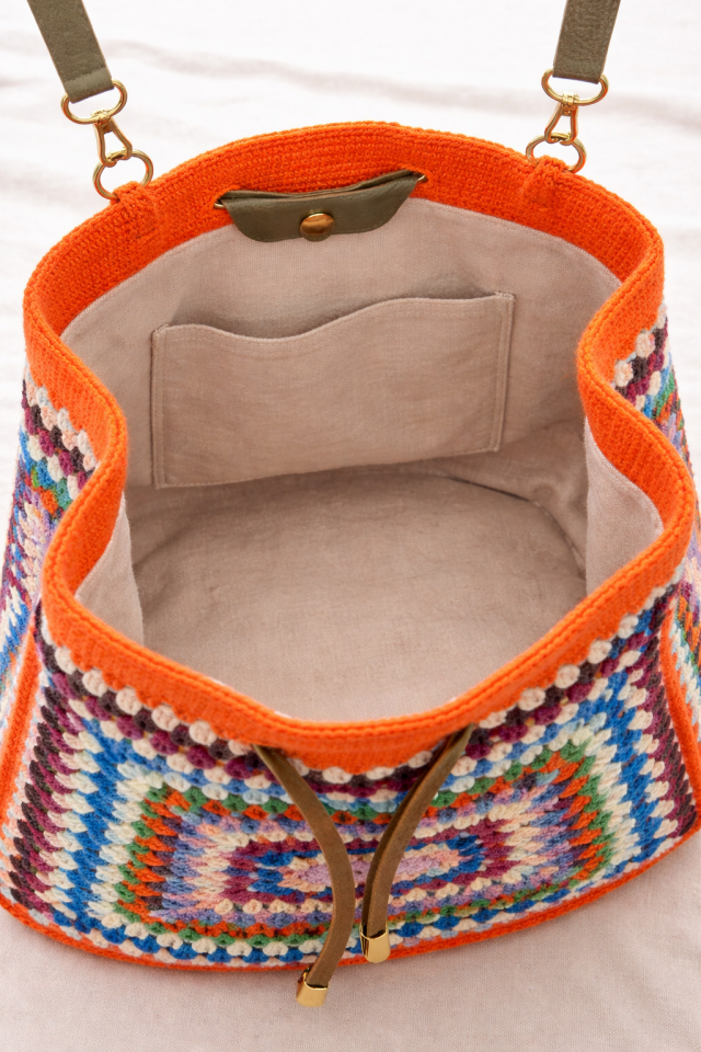 Deri Askılı Heybe Çanta – Turuncu